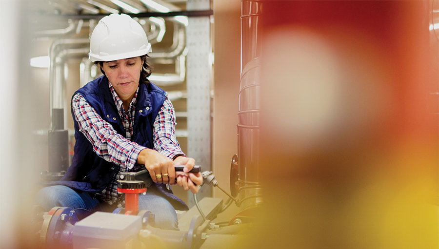 female HVAC technician